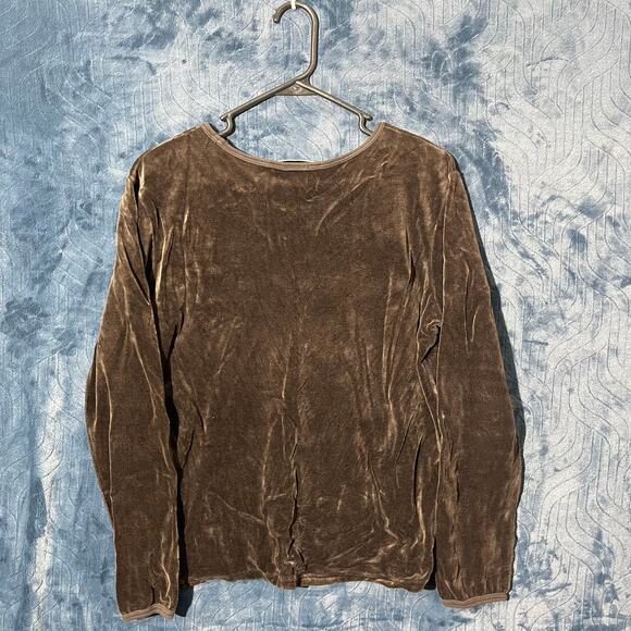 Sonia Rykiel Made In France Soft Long Sleeve Brown Shirt Womans Size XL - Picture 4 of 7